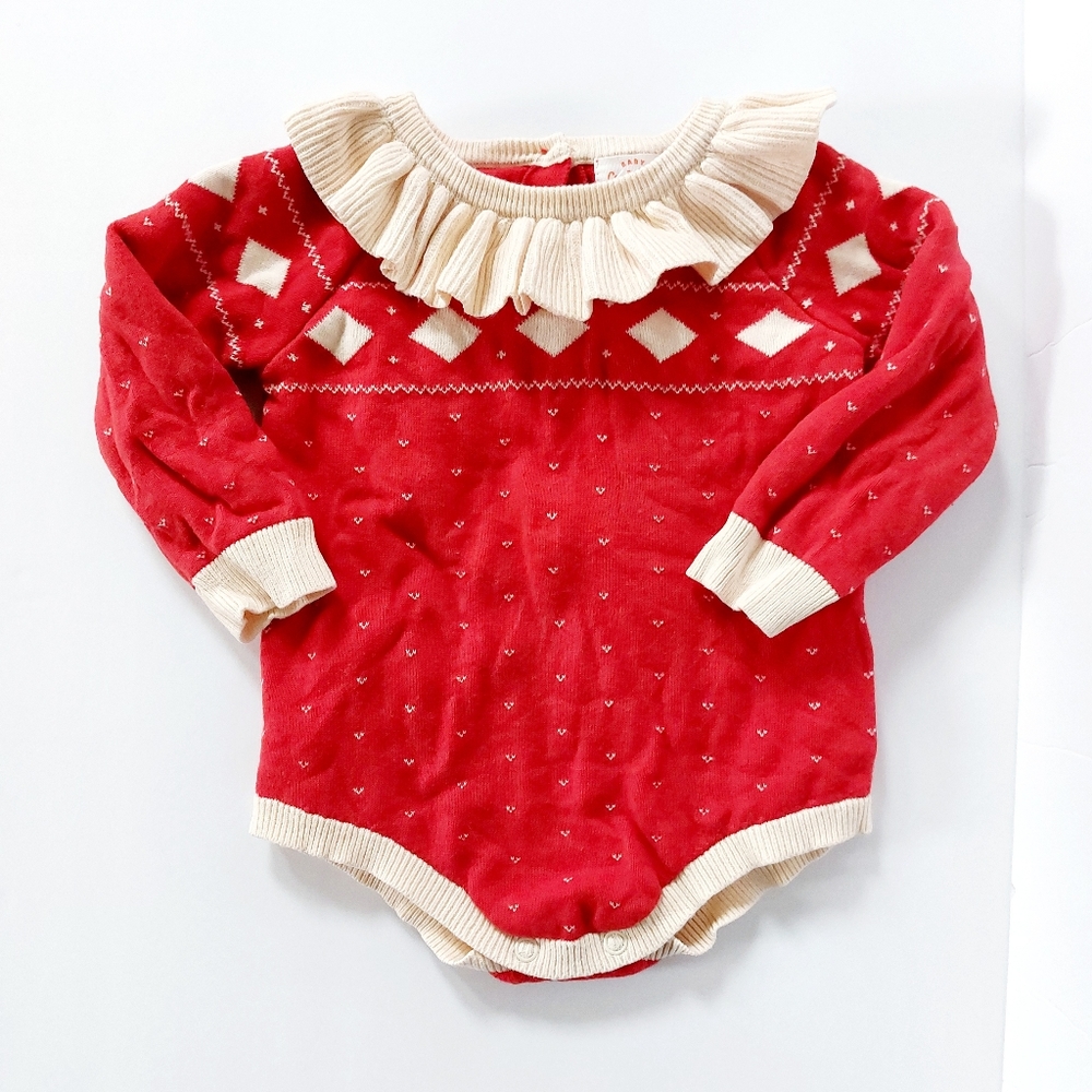 Infant "Ugly" Christmas Sweater 12 months Cat & Jack Fairisle‎ Onesie